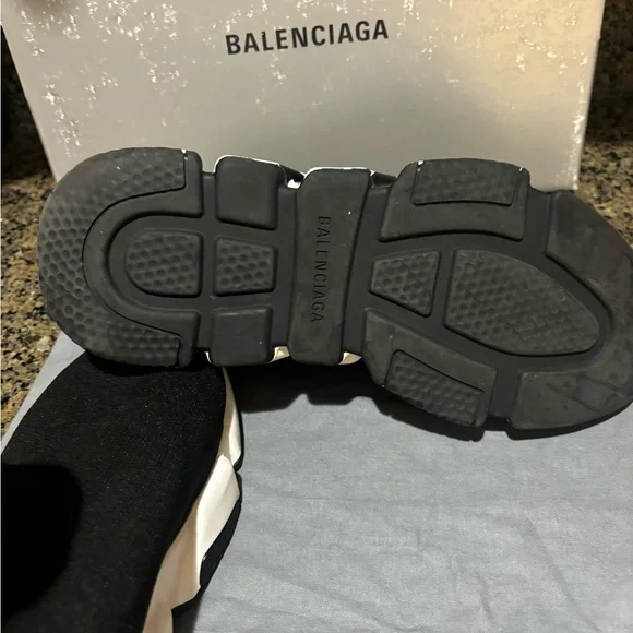 Balenciaga Black Knit Sock Sneakers - Picture 7 of 8